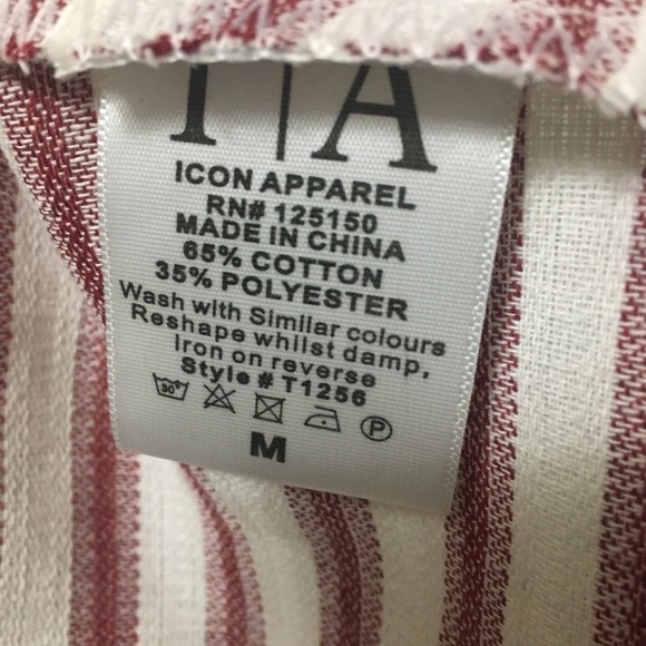 Icon Apparel Red & White striped shirt size medium - Picture 5 of 5